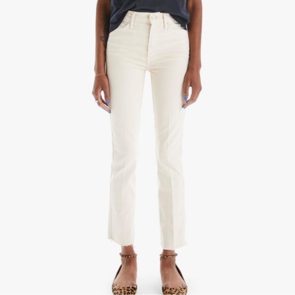 MOTHER Pants - MOTHER High Waisted Rascal Ankle Fray Chalk It Up 27